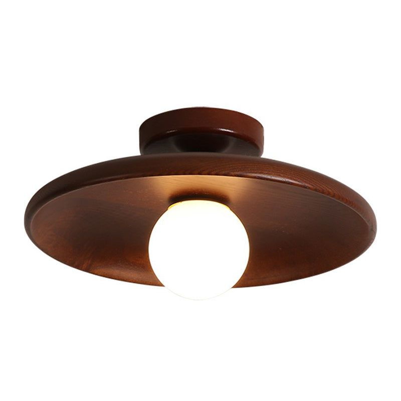 Sleek Modern Wooden Ceiling Light - Minimalist Semi-Flush Mount