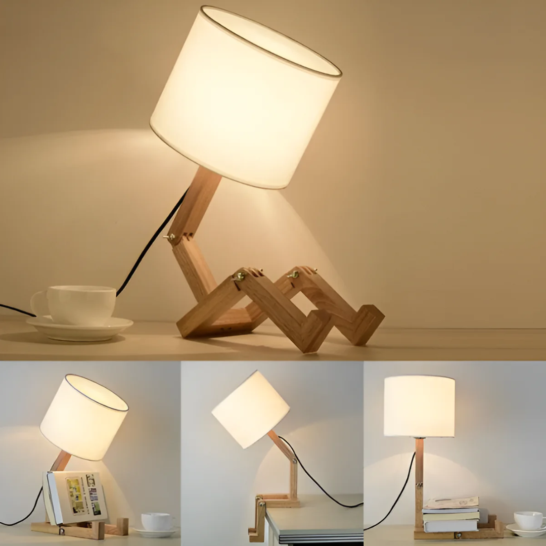 Rilna Table Lamp | Flexible Wooden Design for Cozy, Adjustable Lighting