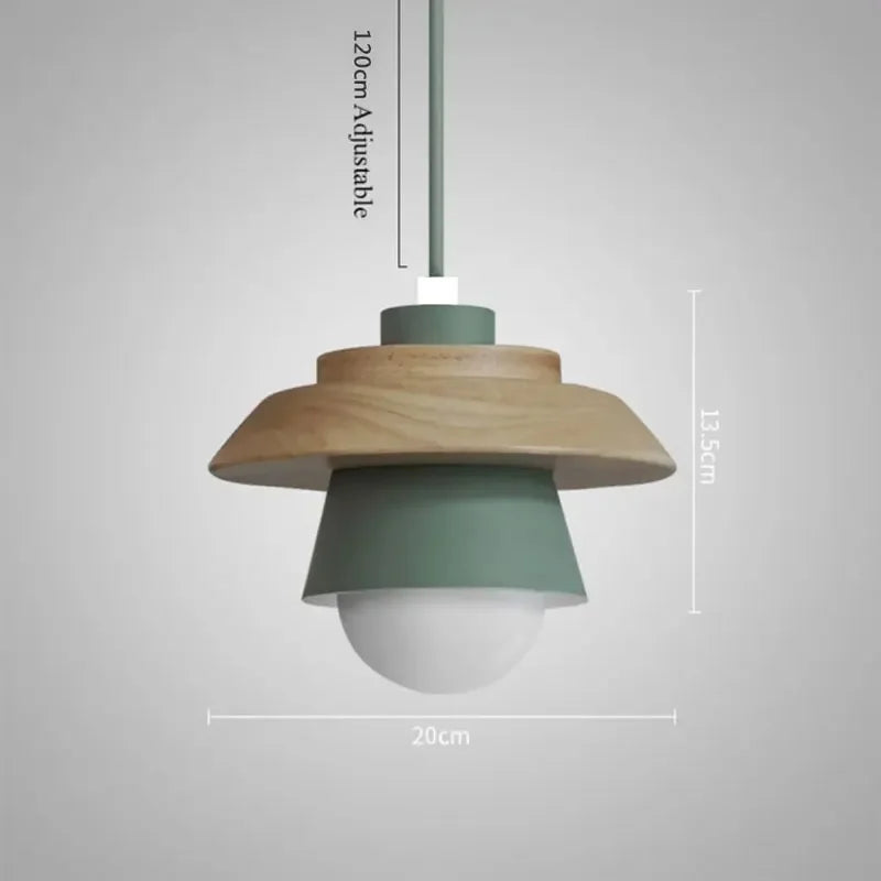 Nordic Wood Pendant Light ā Playful Colourful Macaron Design
