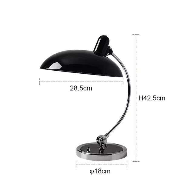ScandiArc Table Lamp with Bauhaus-Inspired Curved Metal Design