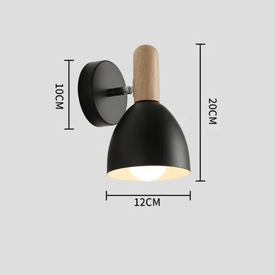 Nordic Wooden Wall Lamp - Adjustable Bedside Reading Light