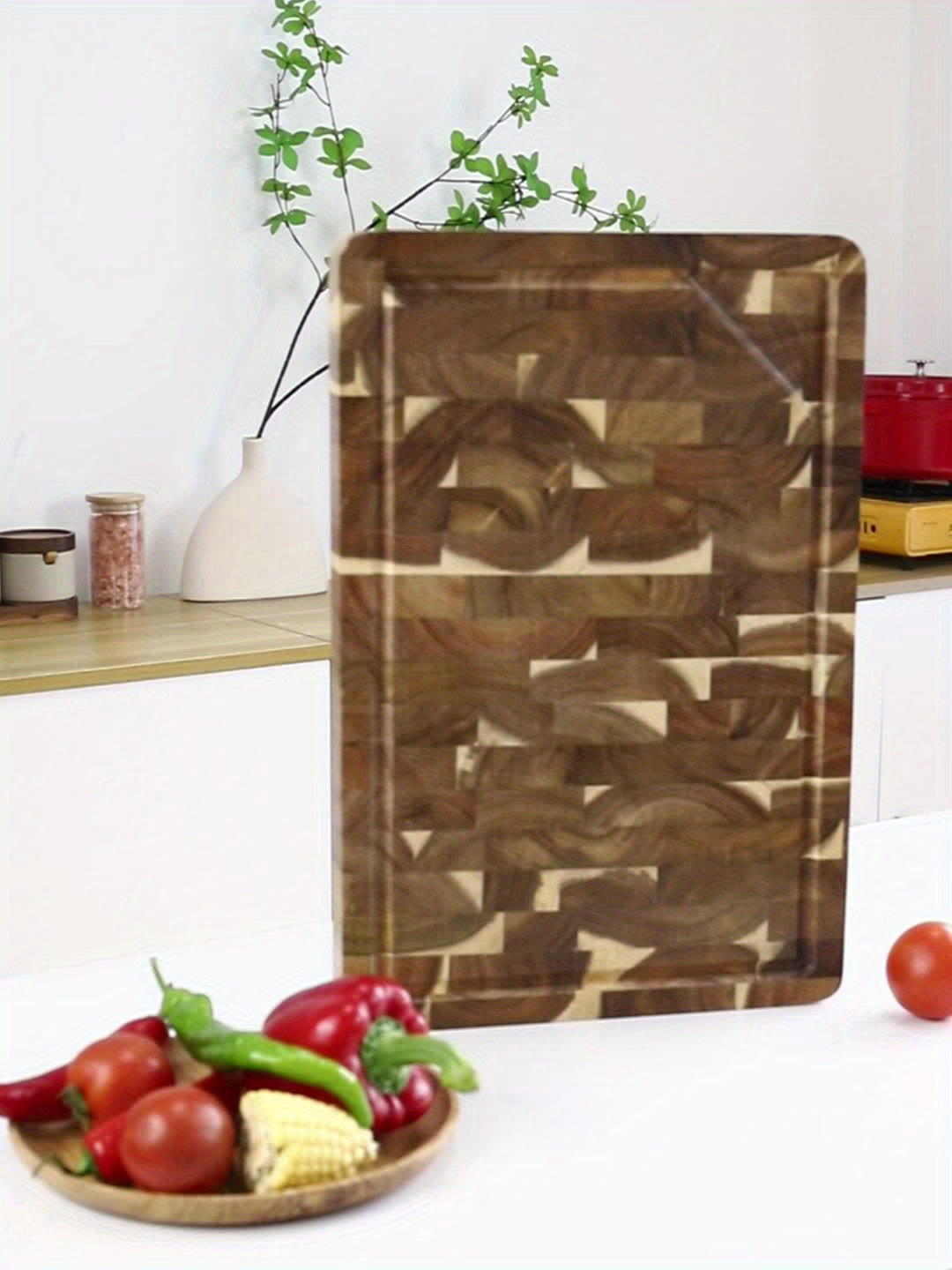 Premium Acacia Wood Cutting Board β Durable End-Grain Chopping Block for Knife-Safe Kitchen Prep