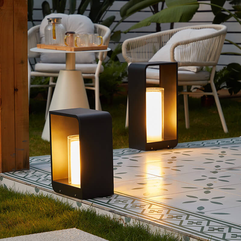 Sleek Square Outdoor LED Light - Waterproof, Solar-Powered