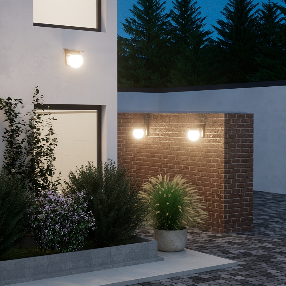 Solar Globe LED Wall Light with Smart Dimming – Premium Outdoor Lighting for Your Exterior