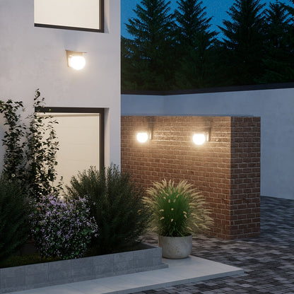 Solar Globe LED Wall Light with Smart Dimming – Premium Outdoor Lighting for Your Exterior