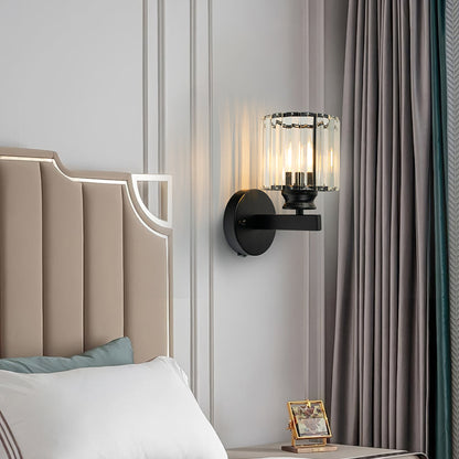 Elegant Crystal Wall Light - Modern Glass & Iron Sconce