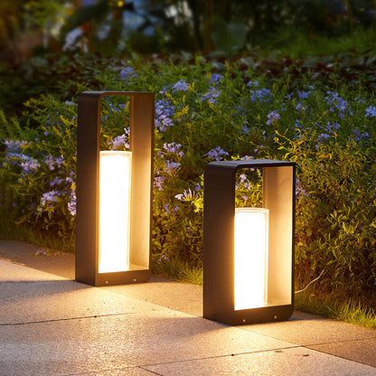 Sleek Square Outdoor LED Light - Waterproof, Solar-Powered