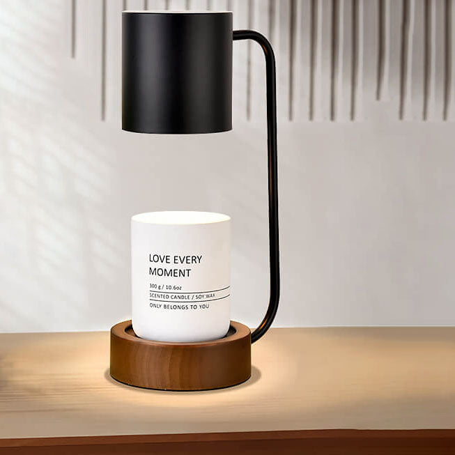 Japanese Minimalist Table Lamp — Sleek Wood & Metal Design for Modern Living