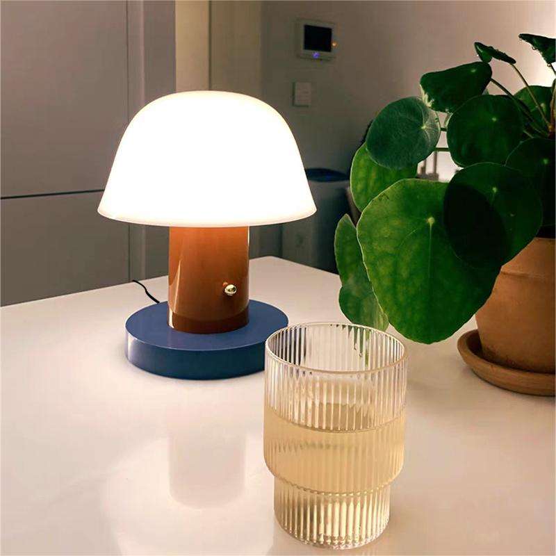 Mushroom Table Lamp | Modern, Rechargeable LED Light for Stylish, Cordless Illumination