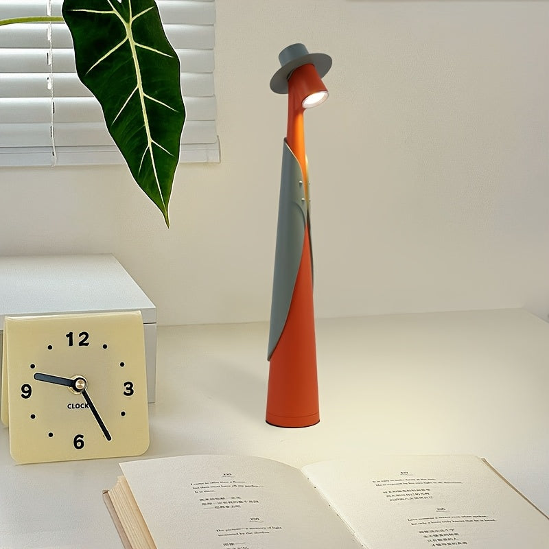 Modern Rechargeable LED Hat Lamp — Dual-Use Desk Light with Creative Touch Control