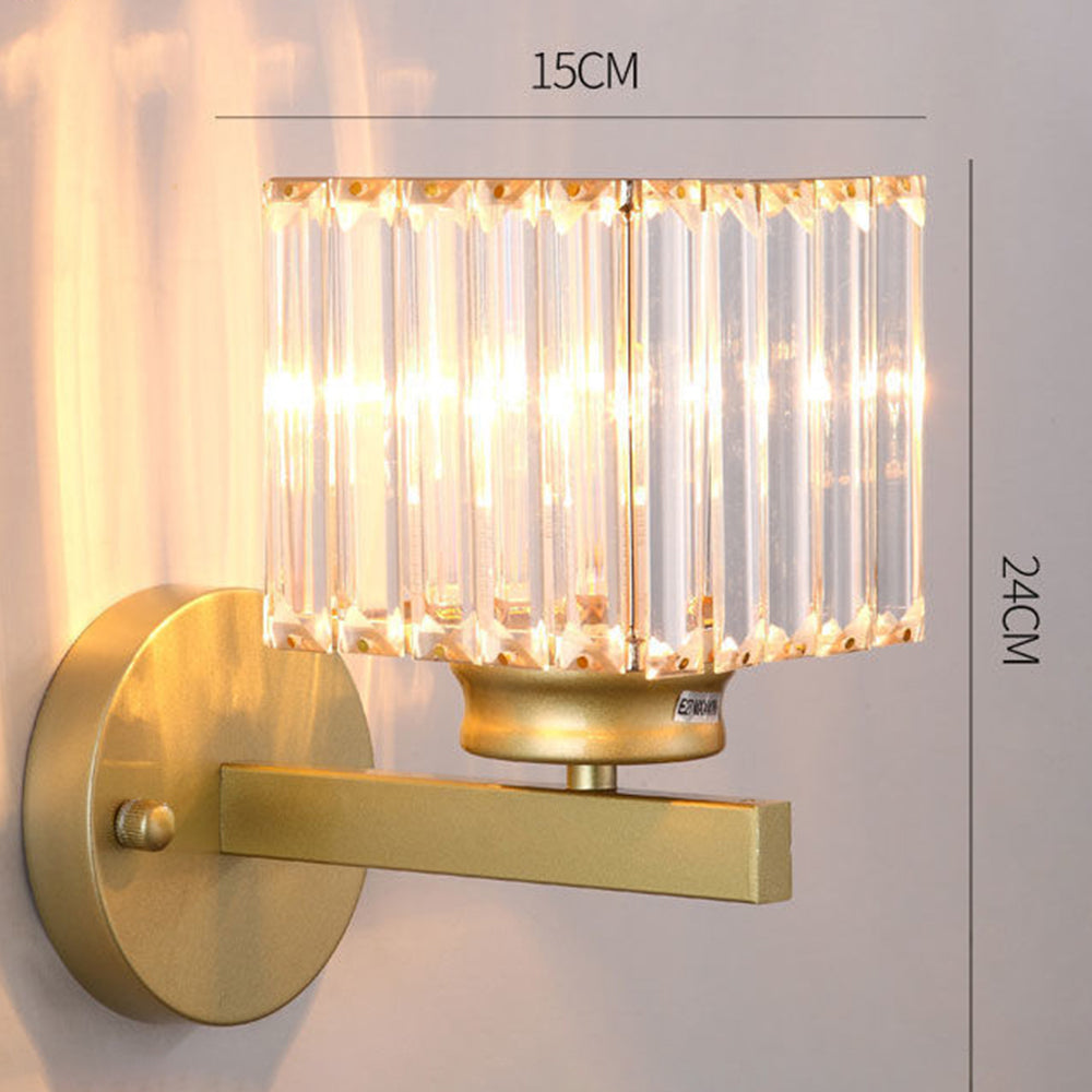Elegant Crystal Wall Light - Modern Glass & Iron Sconce