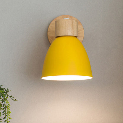 Macaron Lamp: Modern Minimalist Wood & Iron Wall Sconce