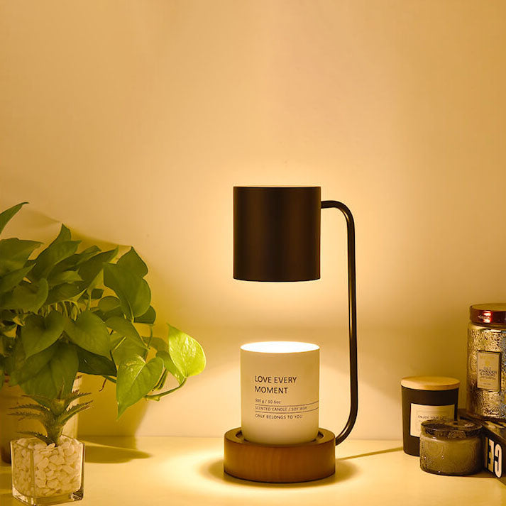 Japanese Minimalist Table Lamp — Sleek Wood & Metal Design for Modern Living