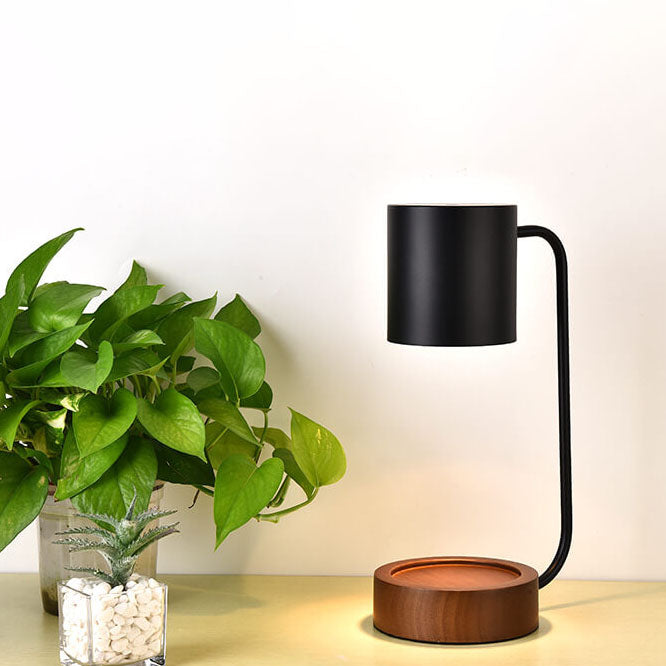 Japanese Minimalist Table Lamp — Sleek Wood & Metal Design for Modern Living