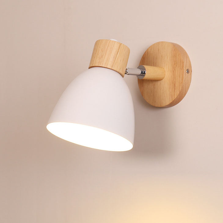 Macaron Lamp: Modern Minimalist Wood & Iron Wall Sconce