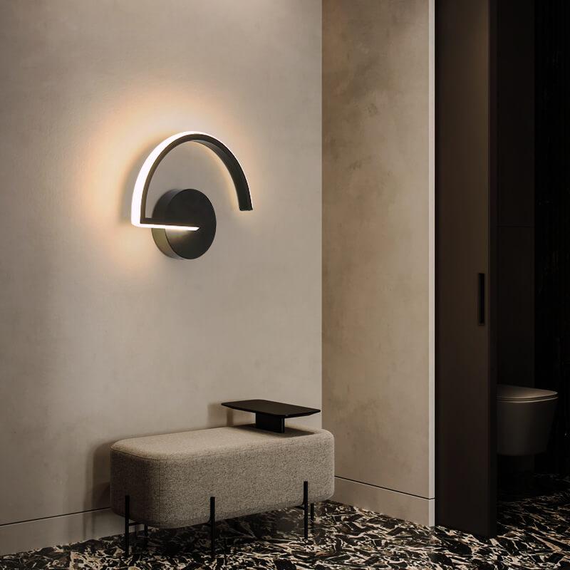 Sleek Curved Line LED Wall Light — Modern Minimalist Arc Design