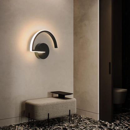 Sleek Curved Line LED Wall Light — Modern Minimalist Arc Design