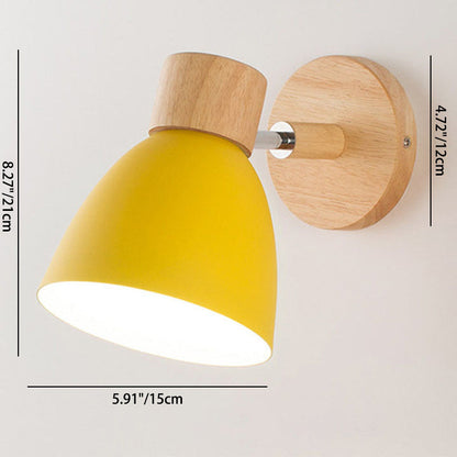 Macaron Lamp: Modern Minimalist Wood & Iron Wall Sconce