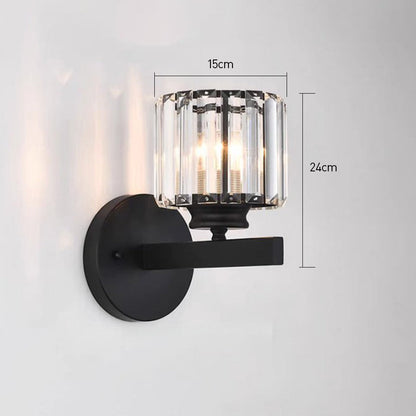 Elegant Crystal Wall Light - Modern Glass & Iron Sconce