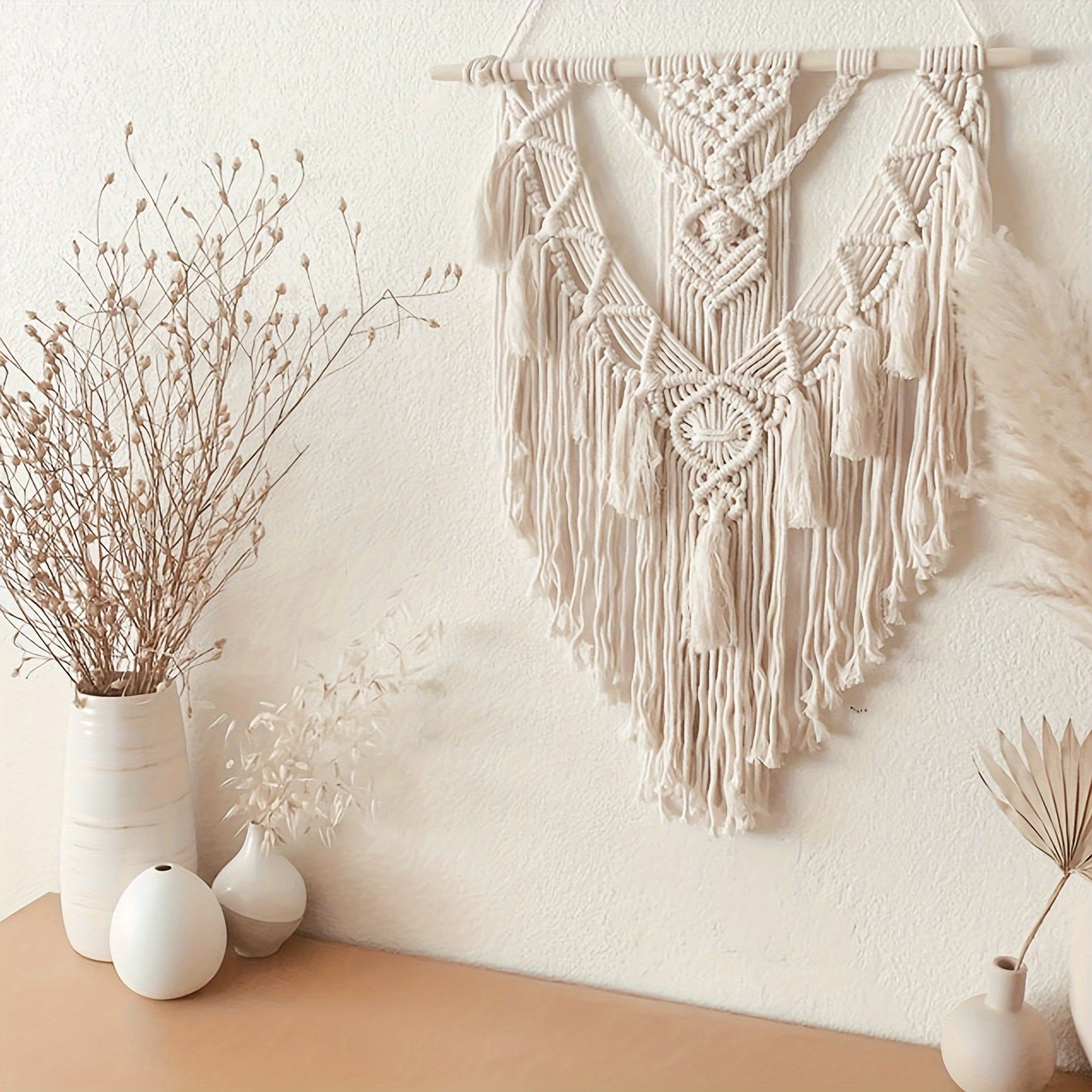 Bohemian Macrame Wall Hanging — Handcrafted, Woven Tapestry for Boho-Chic Home Decor