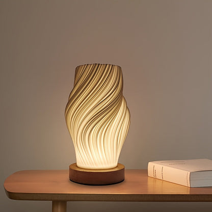 Chic Modern LED Swirl Table Lamp – Dimmable, Minimalist Bedside & Desk Light