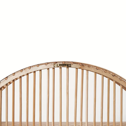 Round Bamboo Wall Shelf - Handmade Boho Floating Organizer for Stylish Storage