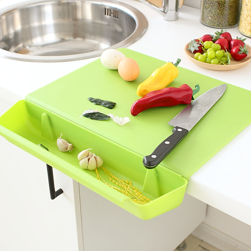 All-in-One Chopping Board with Built-In Storage Box – Portable Kitchen Cutting Board & Food Holder