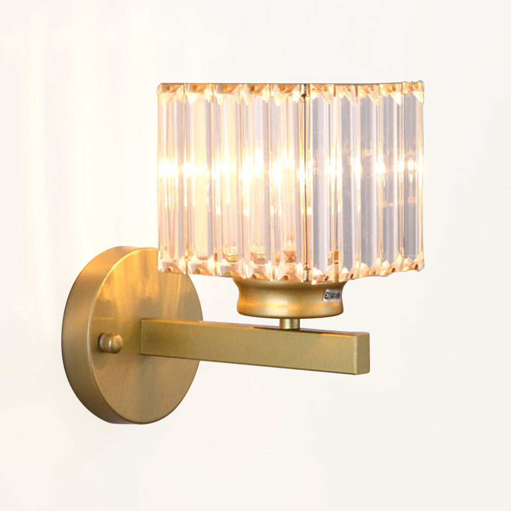 Elegant Crystal Wall Light - Modern Glass & Iron Sconce
