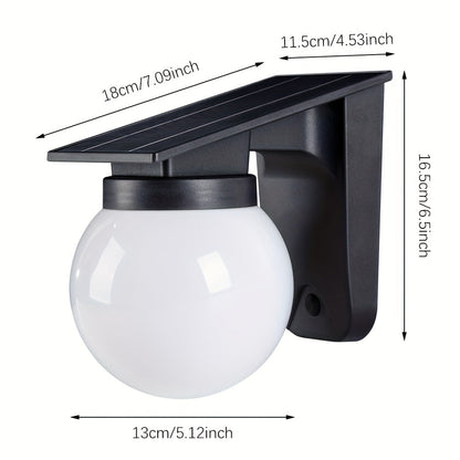 Solar Globe LED Wall Light with Smart Dimming – Premium Outdoor Lighting for Your Exterior