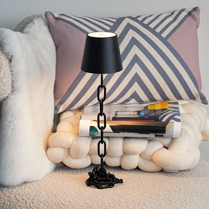 Sleek Chain-Link Table Lamp — Rechargeable, Touch-Activated LED Light
