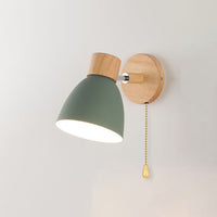 Macaron Lamp: Modern Minimalist Wood & Iron Wall Sconce