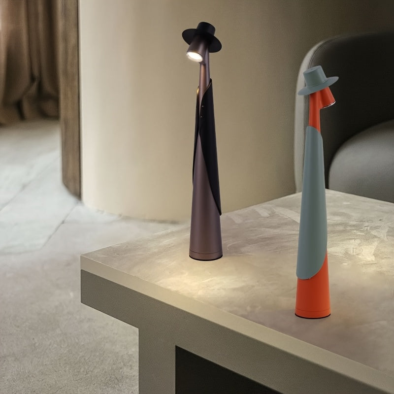 Modern Rechargeable LED Hat Lamp — Dual-Use Desk Light with Creative Touch Control