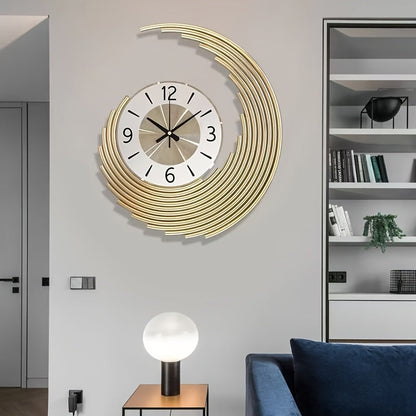 Sleek 3D Metal Wall Clock - Modern Design with Silent Quartz Movement, Decorative Accent