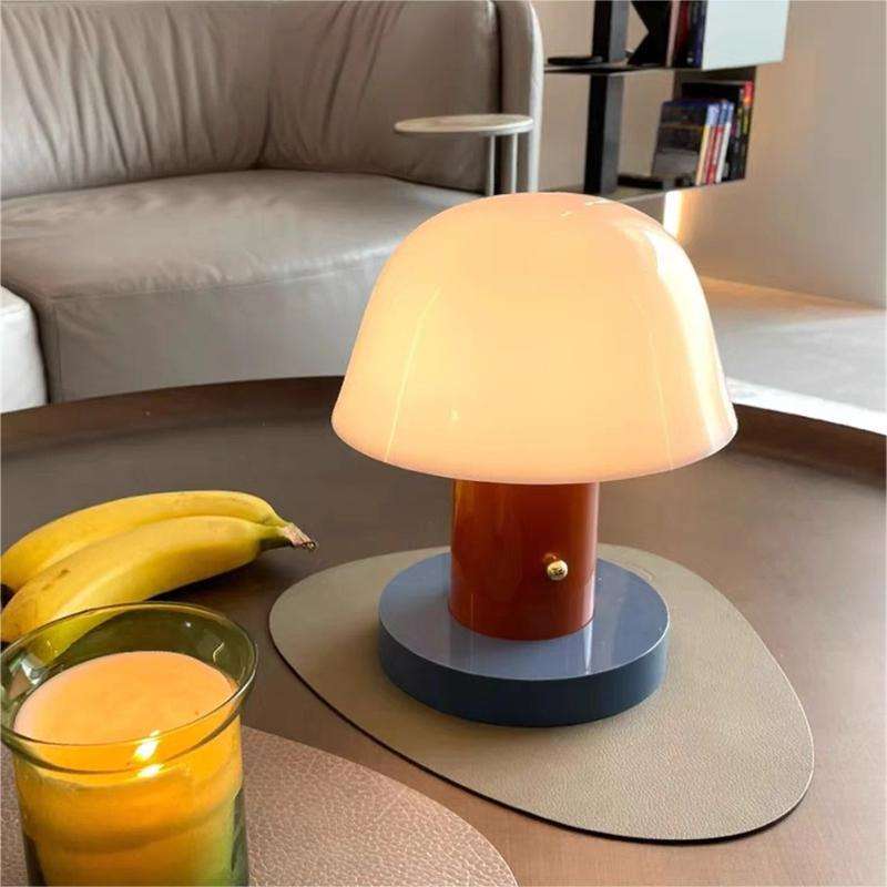 Mushroom Table Lamp | Modern, Rechargeable LED Light for Stylish, Cordless Illumination