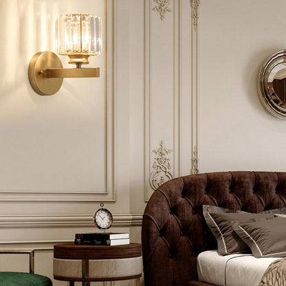 Elegant Crystal Wall Light - Modern Glass & Iron Sconce