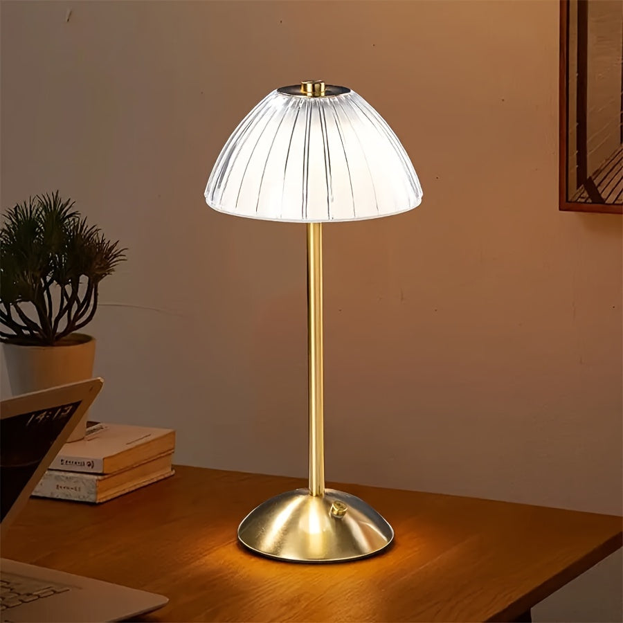 Golden Touch Table Lamp – USB Rechargeable, Touch-Activated Ambient Lighting