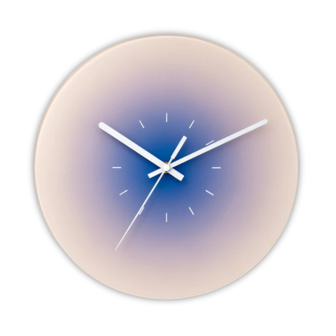 Sunset Glass Wall Clock — Modern Gradient Design for a Stylish Space