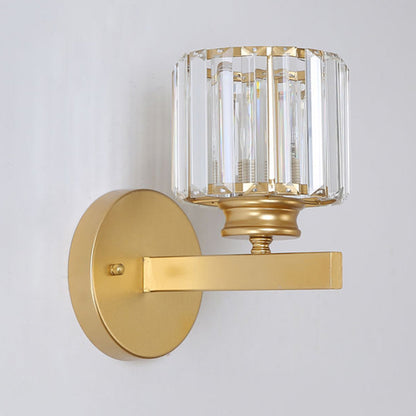 Elegant Crystal Wall Light - Modern Glass & Iron Sconce