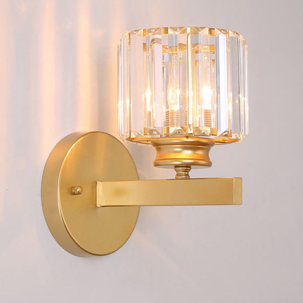 Elegant Crystal Wall Light - Modern Glass & Iron Sconce