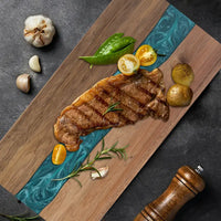 Elegant Resin River Acacia Cutting Board — Premium Charcuterie & Cheese Serving Board