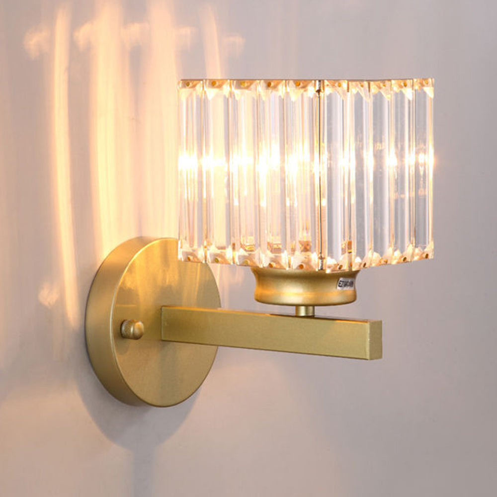 Elegant Crystal Wall Light - Modern Glass & Iron Sconce