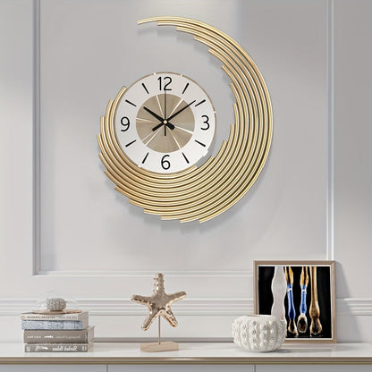Sleek 3D Metal Wall Clock - Modern Design with Silent Quartz Movement, Decorative Accent
