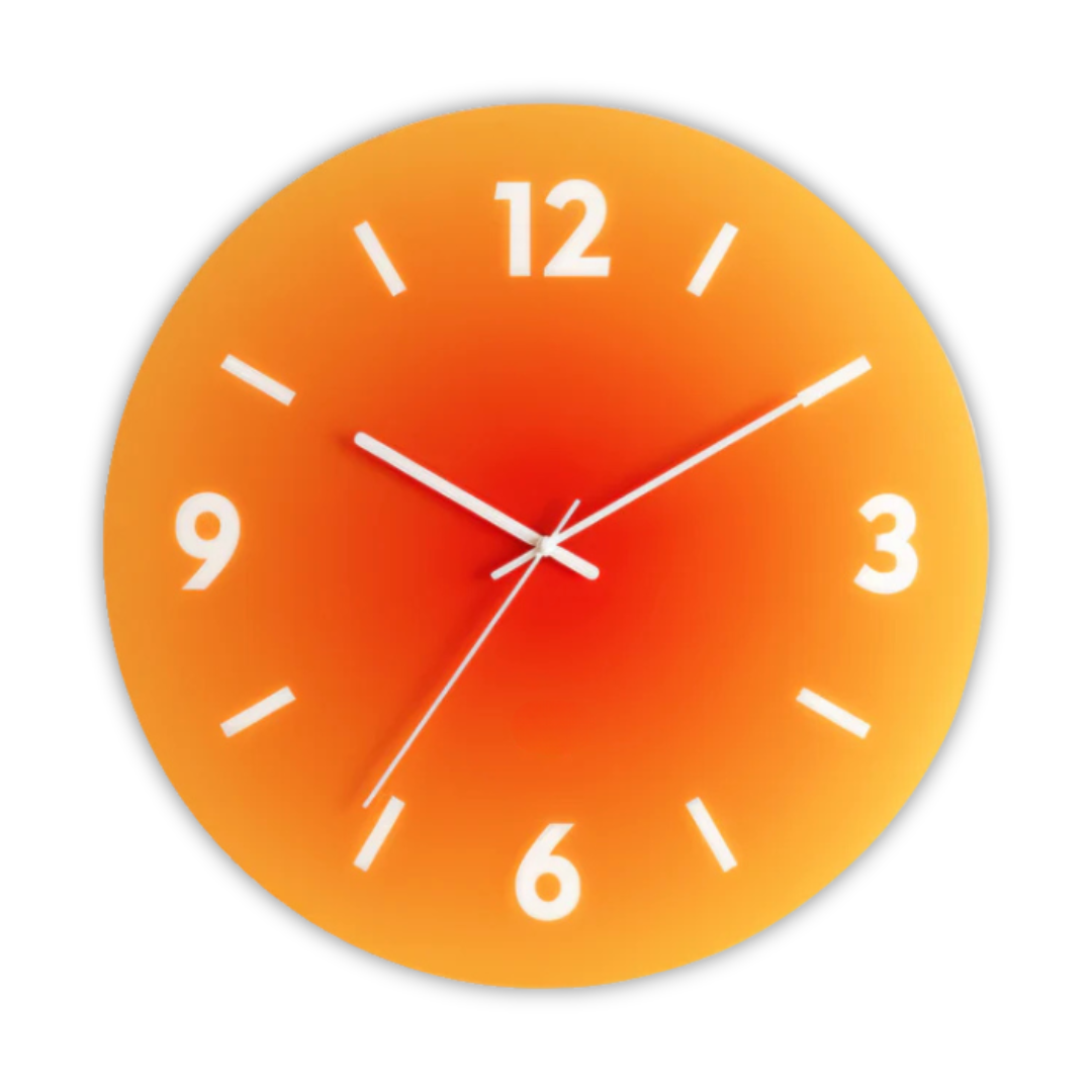 Sunset Glass Wall Clock — Modern Gradient Design for a Stylish Space