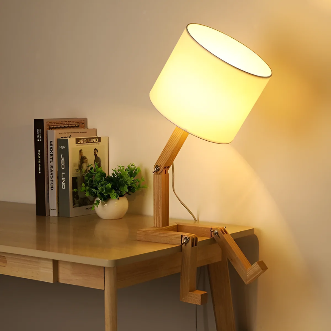Rilna Table Lamp | Flexible Wooden Design for Cozy, Adjustable Lighting