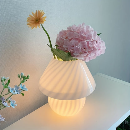 Elegant Murano-Style Glass Mushroom Lamp — USB-Dimmable Table Light