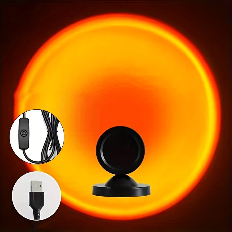 Sunset Projection Lamp — USB-Powered Ambient Light for a Cozy, Relaxing Ambience