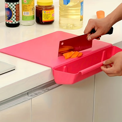 All-in-One Chopping Board with Built-In Storage Box – Portable Kitchen Cutting Board & Food Holder
