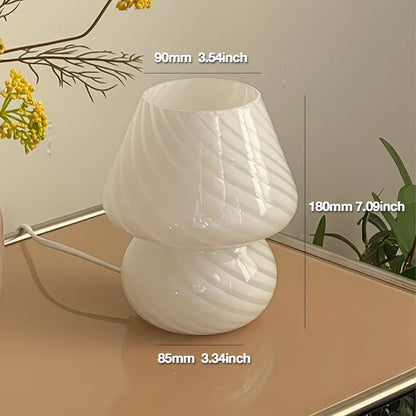 Elegant Murano-Style Glass Mushroom Lamp — USB-Dimmable Table Light
