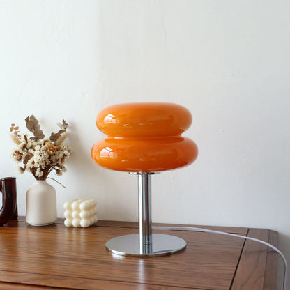 Italian Designer Glass Table Lamp — Sleek Modern-Retro Accent Light for Stylish Interiors