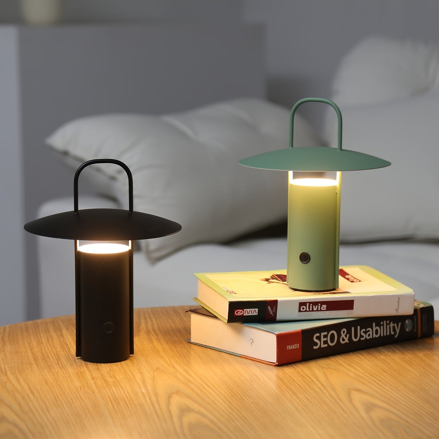 Wireless LED Touch Lamp - USB-Rechargeable Metal Table Light with Sleek Modern Design